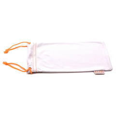 RAC-805-1 | Soft Cloth Optical Drawstring Pouch Case | Gray & Orange | Razzi Pop Material