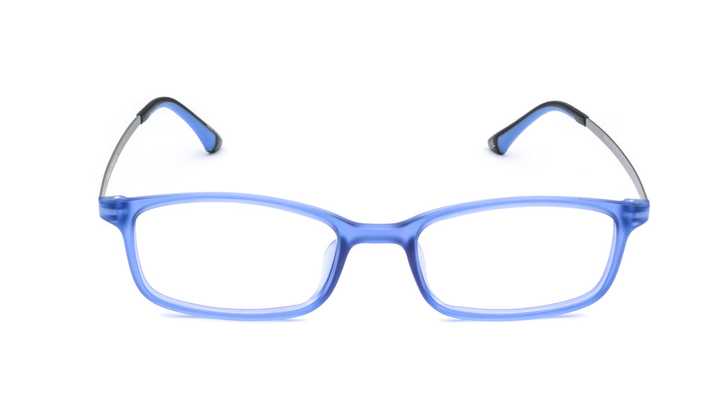 Maxima Unisex Matte Blue Rectangular Beta Titanium Glasses 