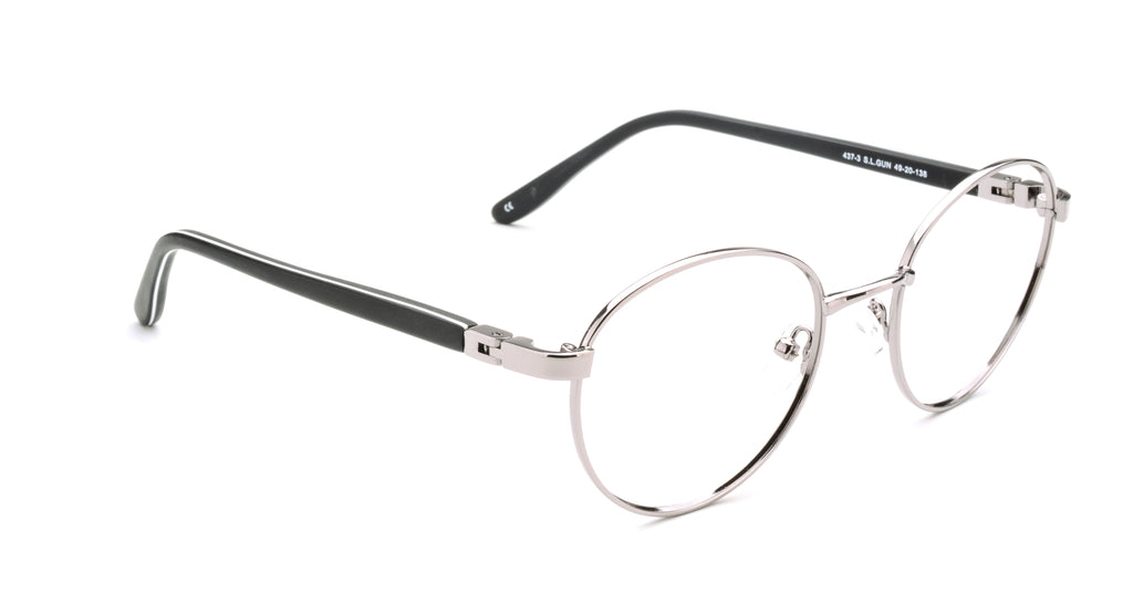 RA437-3 | Unisex | Shiny Gun | Metal Glasses