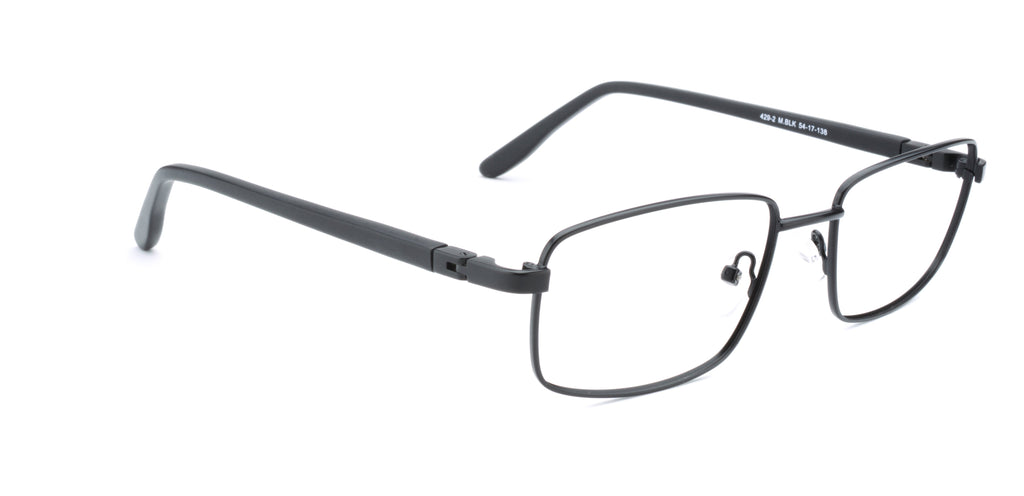 Men | Matte Black | Metal Glasses - RA429-2 