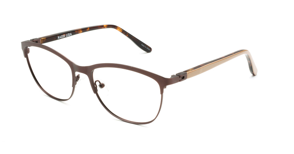 Women | Matte Brown | Metal Glasses - RA433-2 