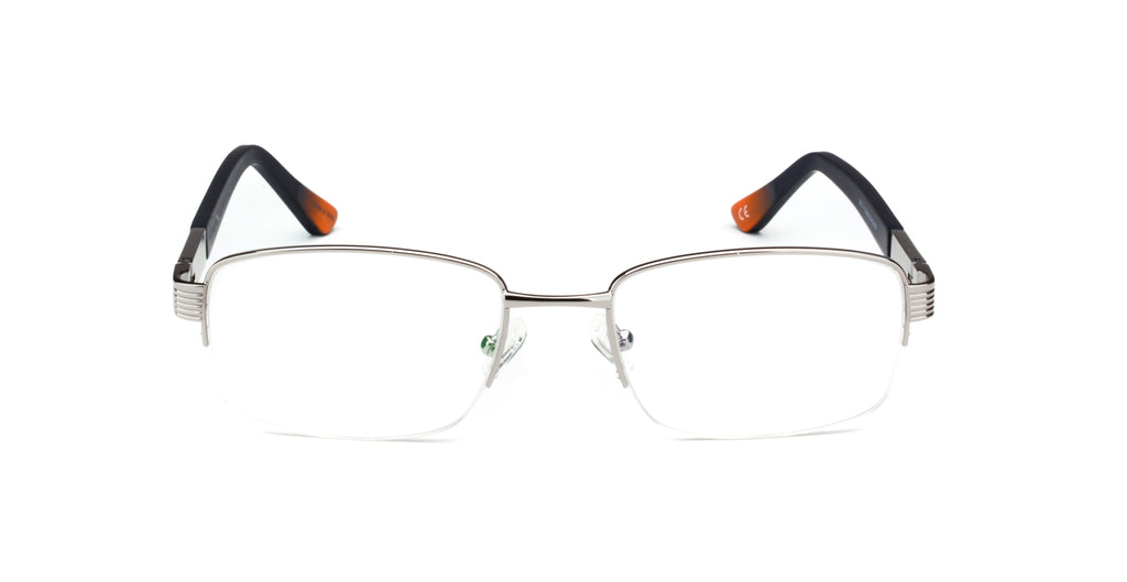 MX2077-1 Maxima Men Shiny Gun Square Metal Glasses 