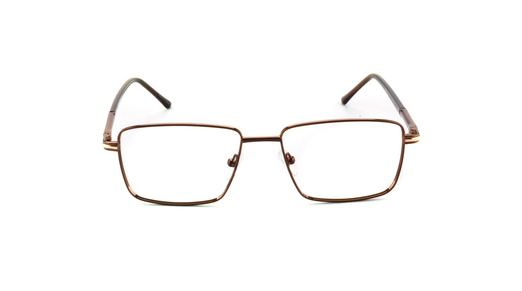 MX2097-4 Maxima Men Shiny Gun Square Metal Glasses 