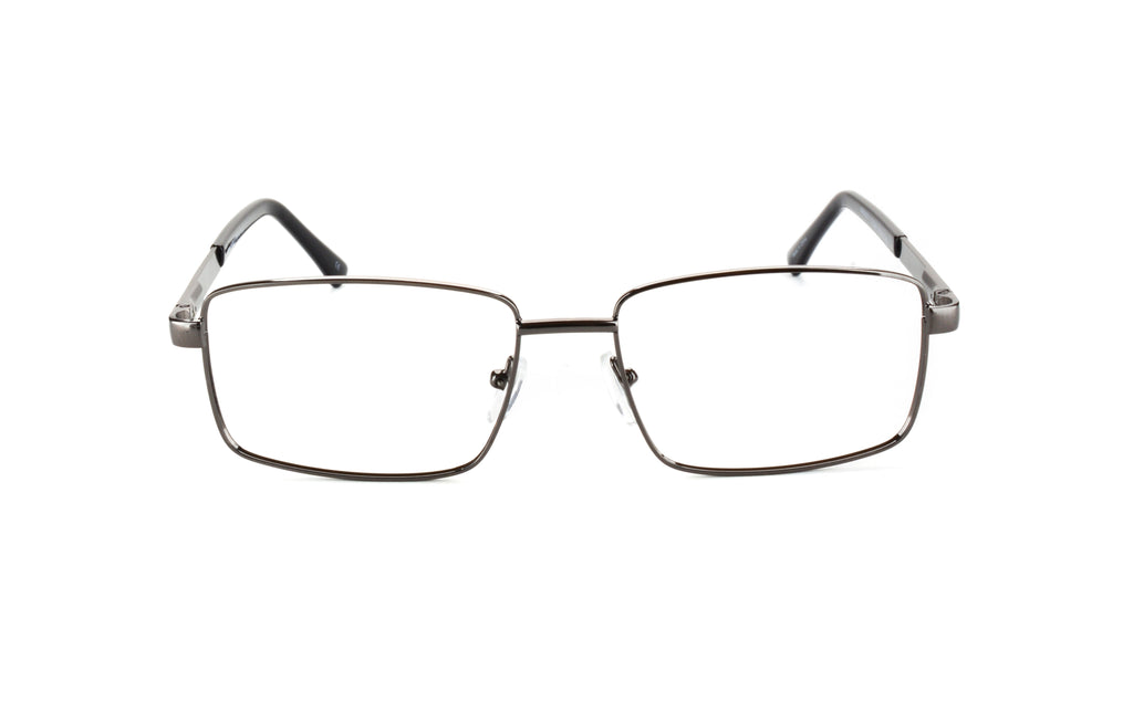 MX2087-1 Maxima Men Shiny Gun Square Metal Glasses 