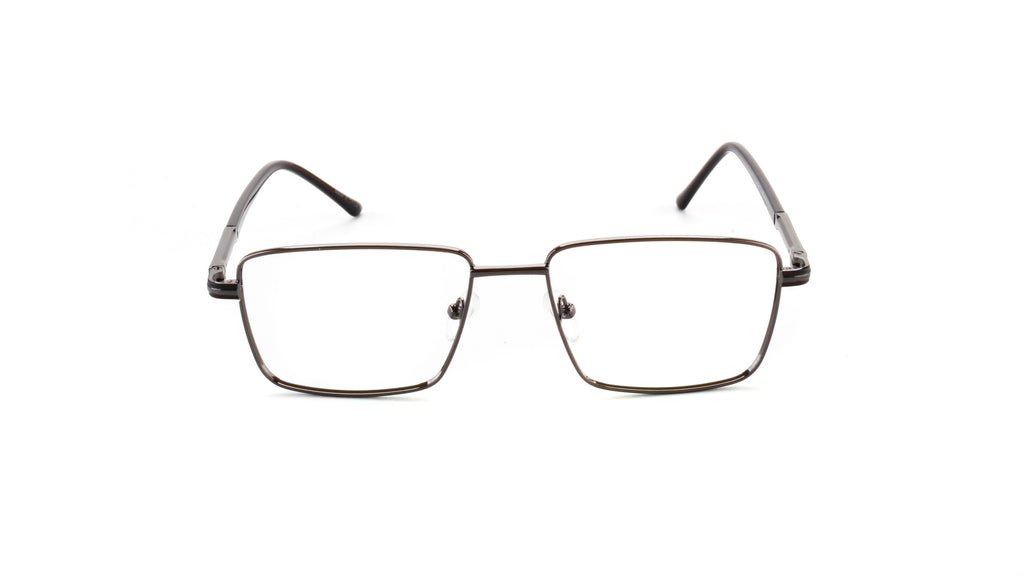 MX2097-3 Maxima Men Shiny Brown Square Metal Glasses 