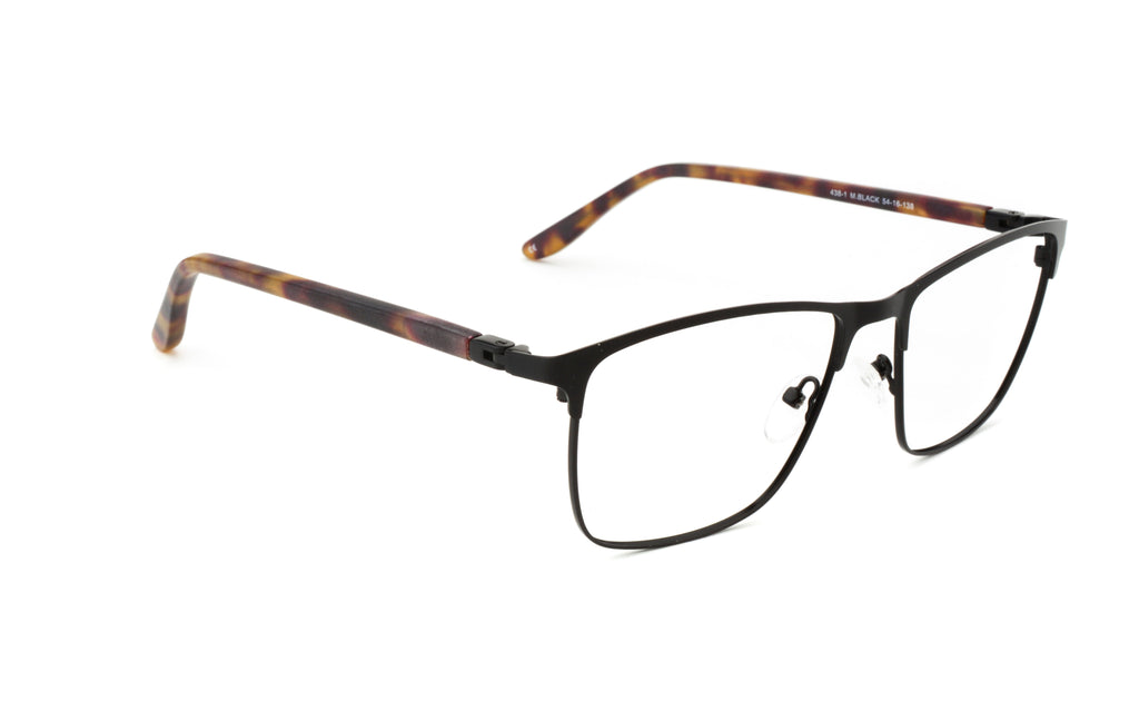 Men | Matte Black | Metal Glasses - RA438-1 