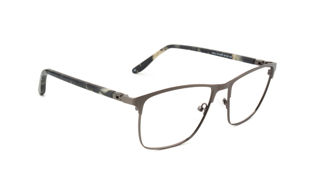 RA438-2 | Men | Matte Gun | Metal Glasses