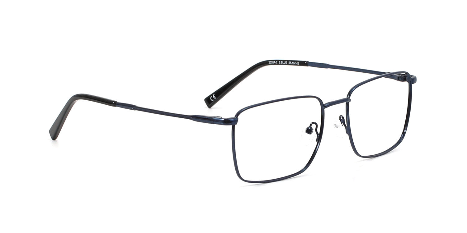 MX2026A-2 | Men | Matte Blue | Metal Glasses