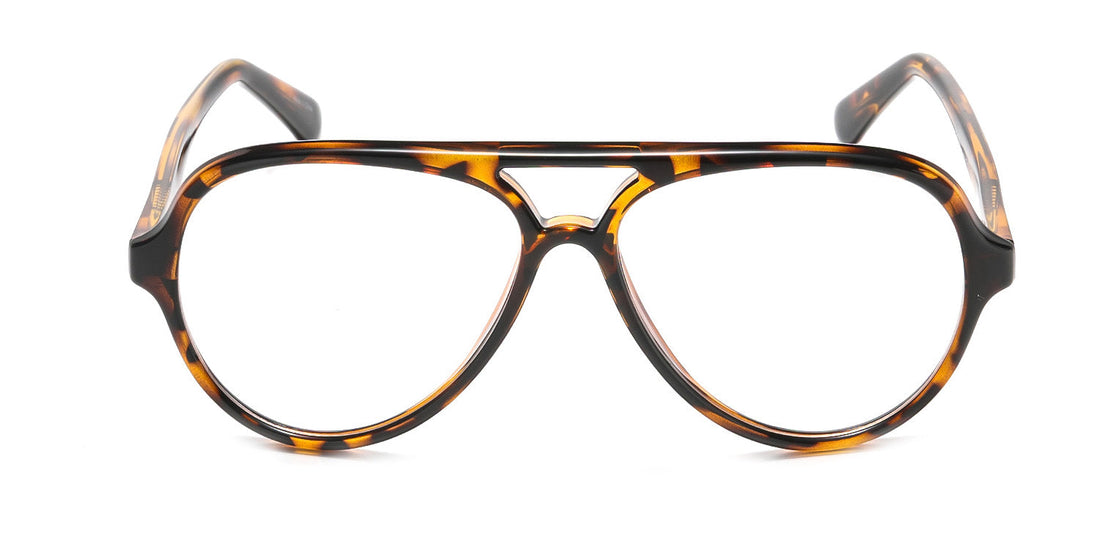 Aviator demi eyeglasses on a white background