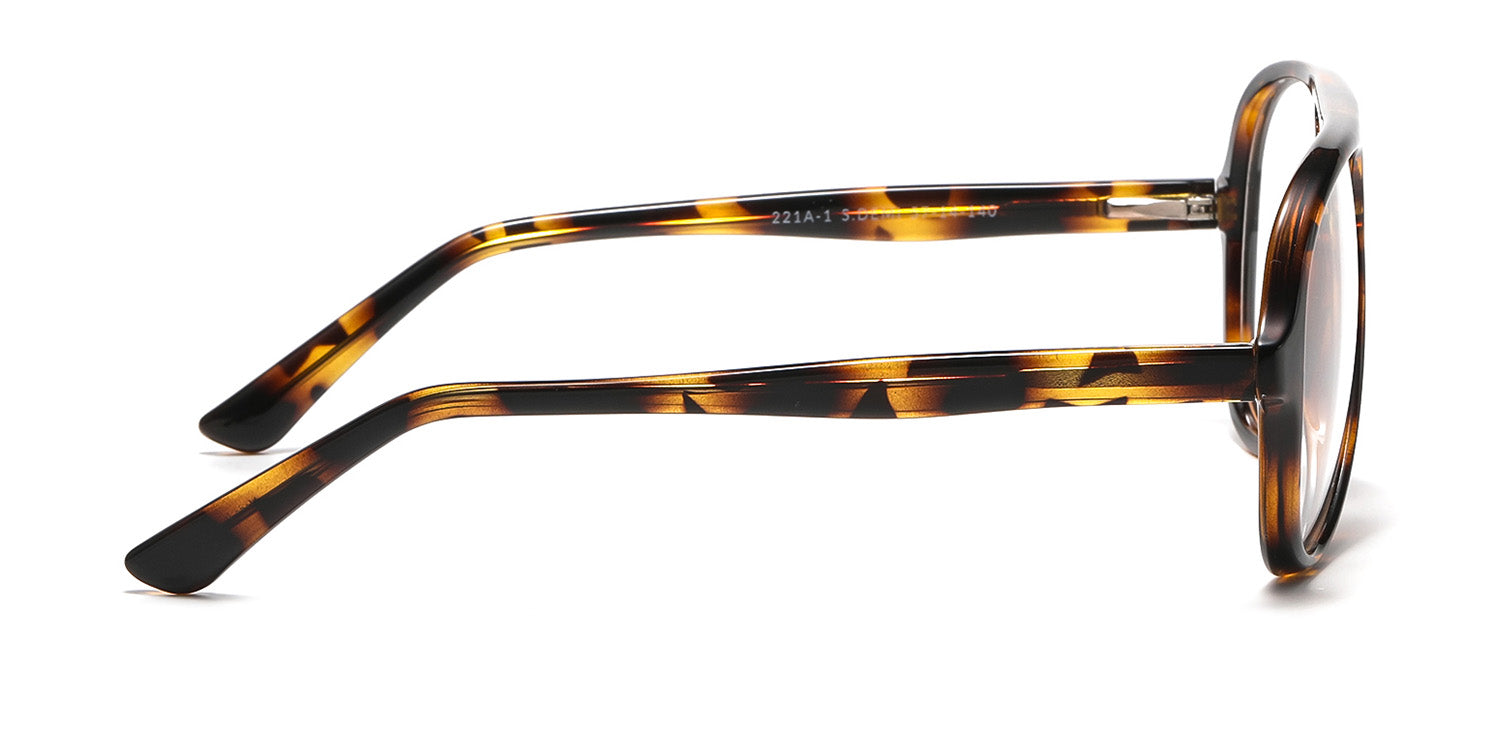 Aviator demi eyeglasses on a white background