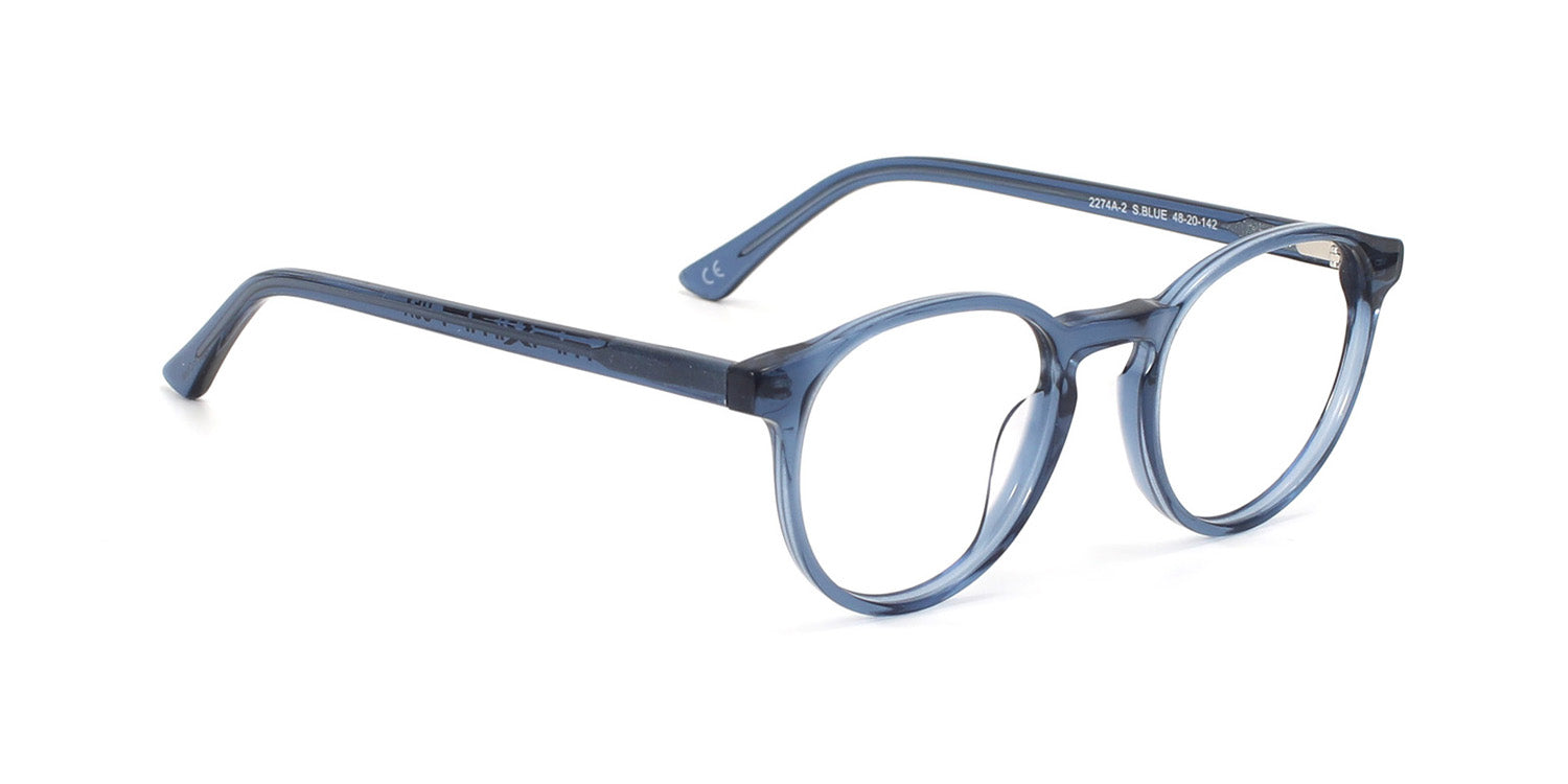 MX2274A-2 | Unisex | Shiny Blue | Acetate Glasses