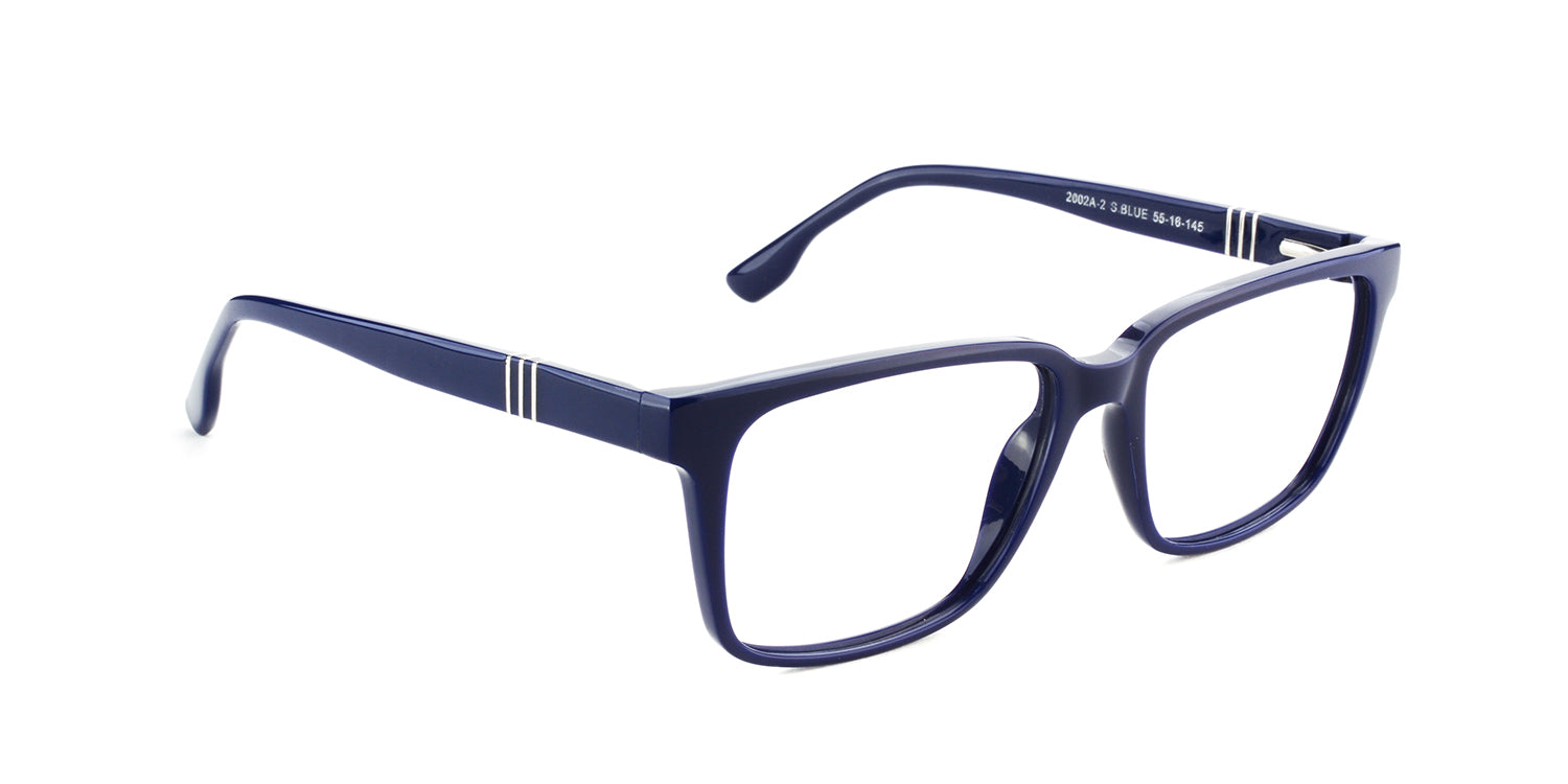 Maxima Men Shiny Blue Square Acetate Glasses