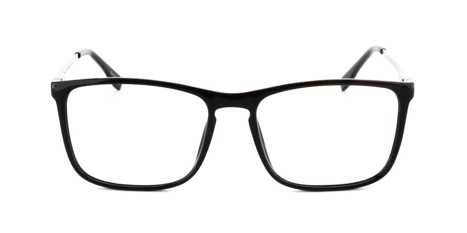 Maxima Men Shiny Black Square Acetate Glasses