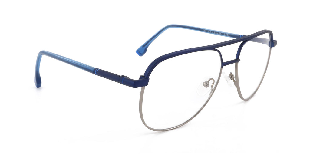 Maxima Men Matte Blue Aviator Metal Glasses