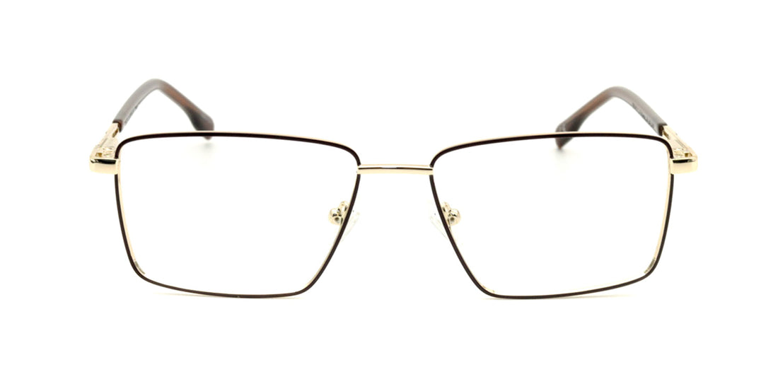 Maxima Men Shiny Brown Square Metal Glasses