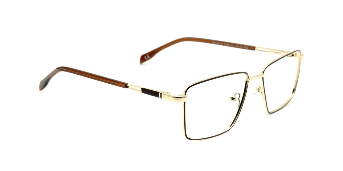 Maxima Men Shiny Brown Square Metal Glasses