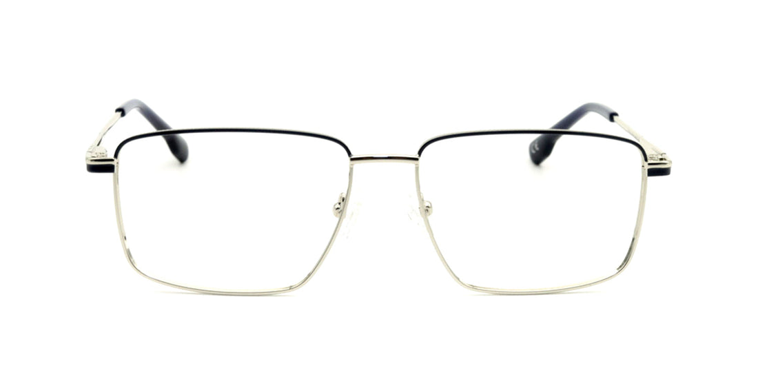 Maxima Men Shiny Blue Square Metal Glasses