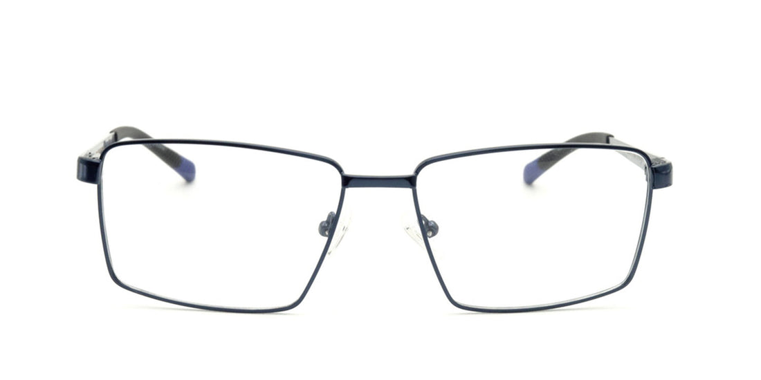 Maxima Men Shiny Blue Square Metal Glasses