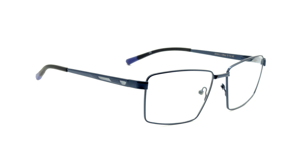 Maxima Men Shiny Blue Square Metal Glasses