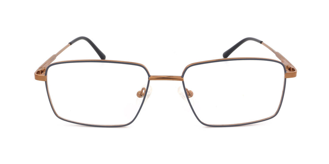 Maxima Men Shiny Brown Square Metal Glasses