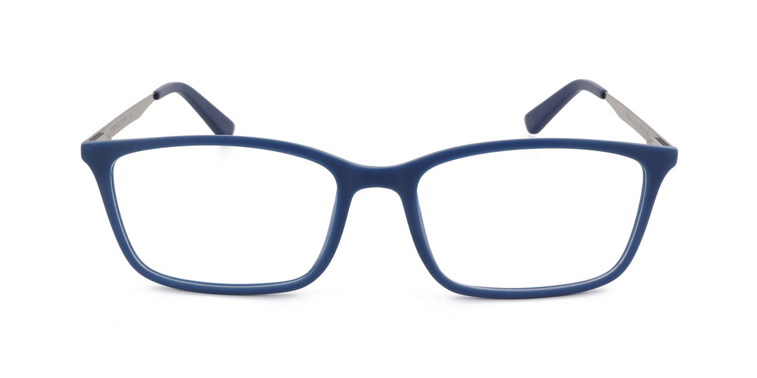 Maxima Men Shiny Blue Square Metal Glasses