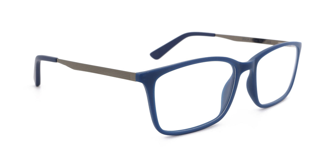 Maxima Men Shiny Blue Square Metal Glasses