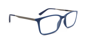 Maxima Men Shiny Blue Square Metal Glasses