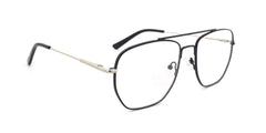 MX2022A-1 Maxima Men Shiny Black Square Metal Glasses 