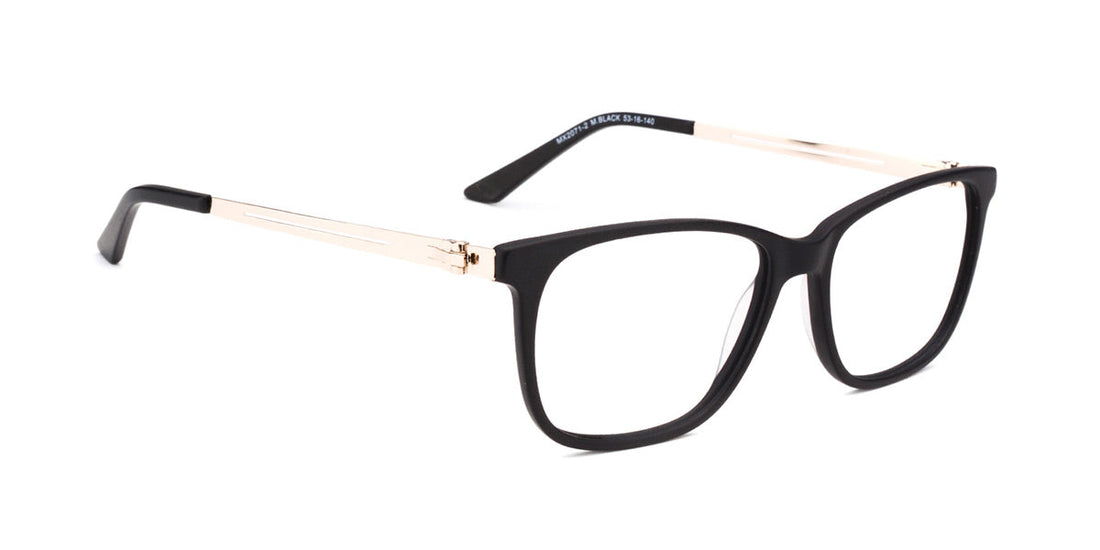 Maxima Men Matte Black Square Acetate Glasses