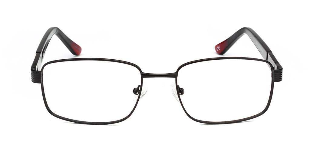 MX2076-1 Maxima Men Matte Black Square Metal Glasses MX2076-1 