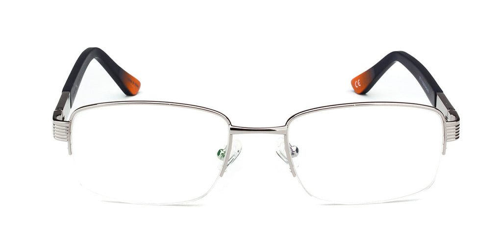 MX2077-1 Maxima Men Shiny Gun Square Metal Glasses 