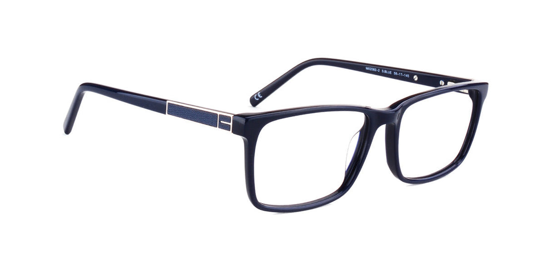 Maxima Men Shiny Blue Square Acetate Glasses