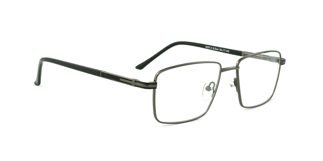 Maxima Men Shiny Brown Square Metal Glasses