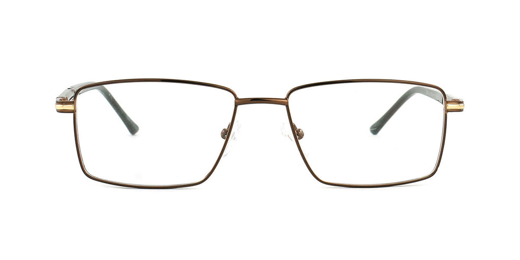 MX2097-4 Maxima Men Shiny Gun Square Metal Glasses 