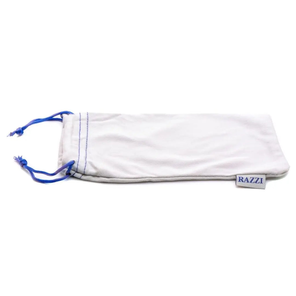 RAC-805-3 | Soft Cloth Optical Drawstring Pouch Case | Gray & Blue | Razzi Pop Material