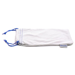 Soft Cloth Optical Drawstring Pouch Case | Gray & Blue | Razzi Pop Material - RAC-805-3