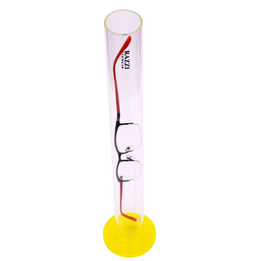 RAD-8117-1 | Arcylic Tube Display for Flex 180 Degree Glasses | Yellow | Razzi Pop Material