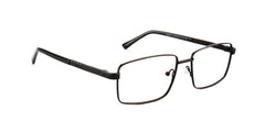 MX2087-2 Maxima Men Shiny Black Square Metal Glasses 