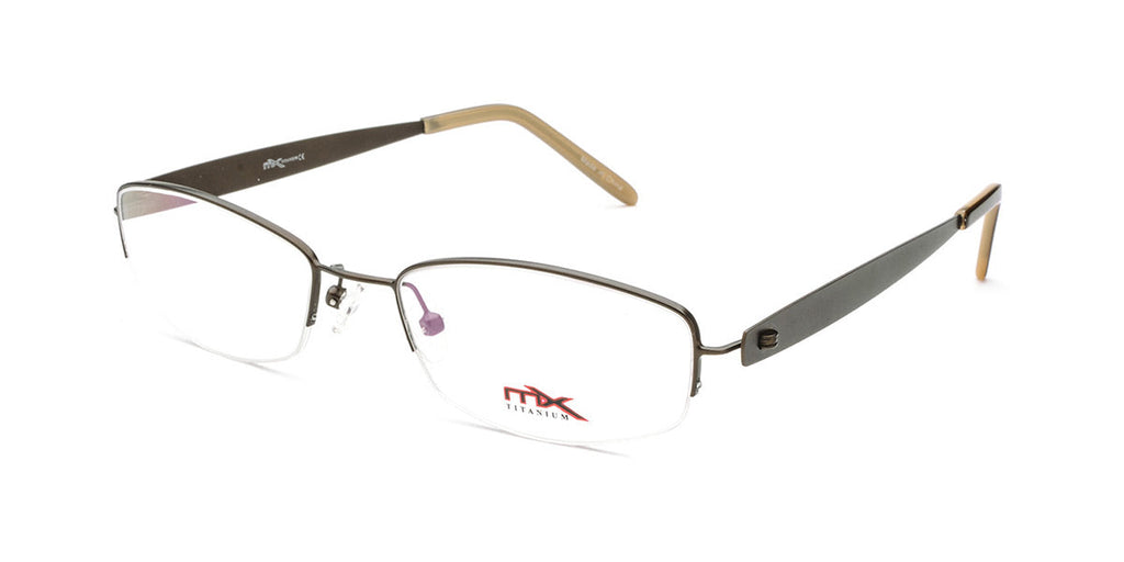 Maxima Women Matte Brown Oval Titanium Glasses 