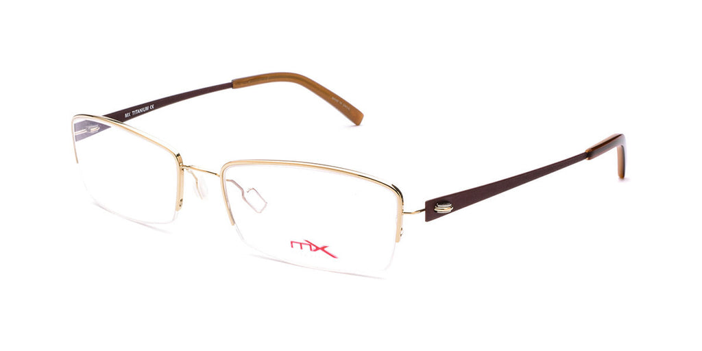 Maxima Women Shiny Gold Rectangular Titanium Glasses 