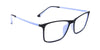 Maxima Unisex Matte Black &amp; Blue Square Beta Titanium Glasses 