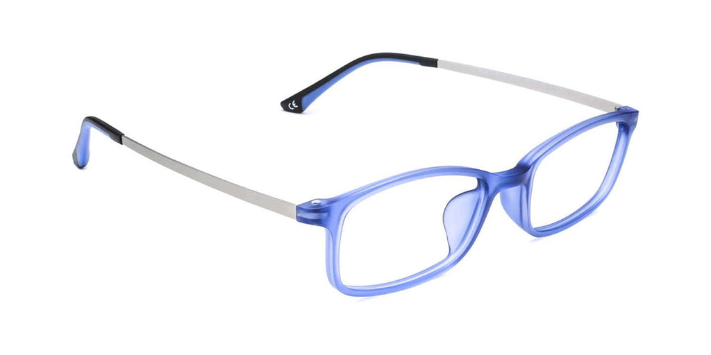 Maxima Unisex Matte Blue Rectangular Beta Titanium Glasses 