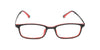 Maxima Unisex Matte Black & Red Rectangular Beta Titanium Glasses