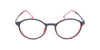 Maxima Unisex Matte Blue & Red Round Beta Titanium Glasses