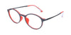 Maxima Unisex Matte Blue &amp; Red Round Beta Titanium Glasses 