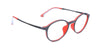 Maxima Unisex Matte Blue &amp; Red Round Beta Titanium Glasses 