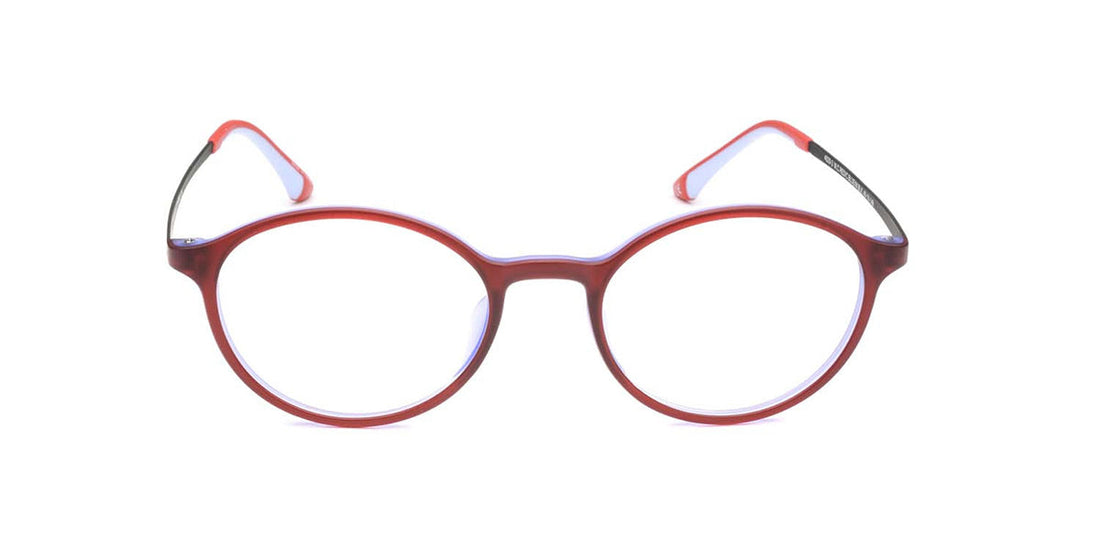 Maxima Unisex Matte Red & Blue Round Beta Titanium Glasses