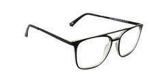 Maxima Unisex Matte Black & White Square Beta Titanium Glasses 