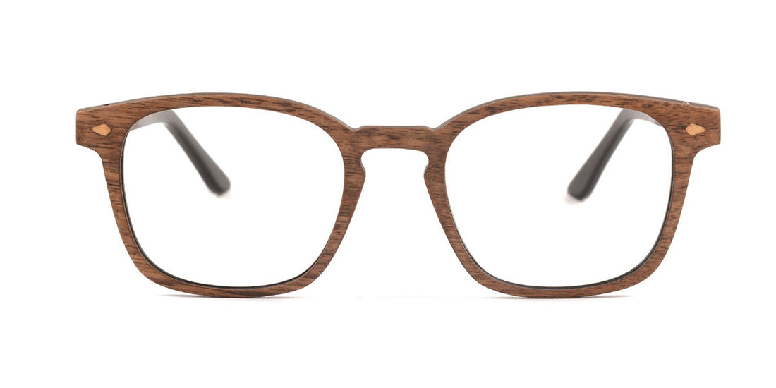 Maxima Matte Brown Wood Series Square Reading Glasses