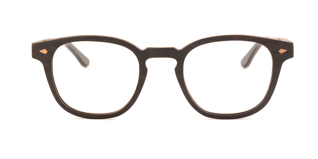 Maxima Matte Black Wood Series Square Reading Glasses